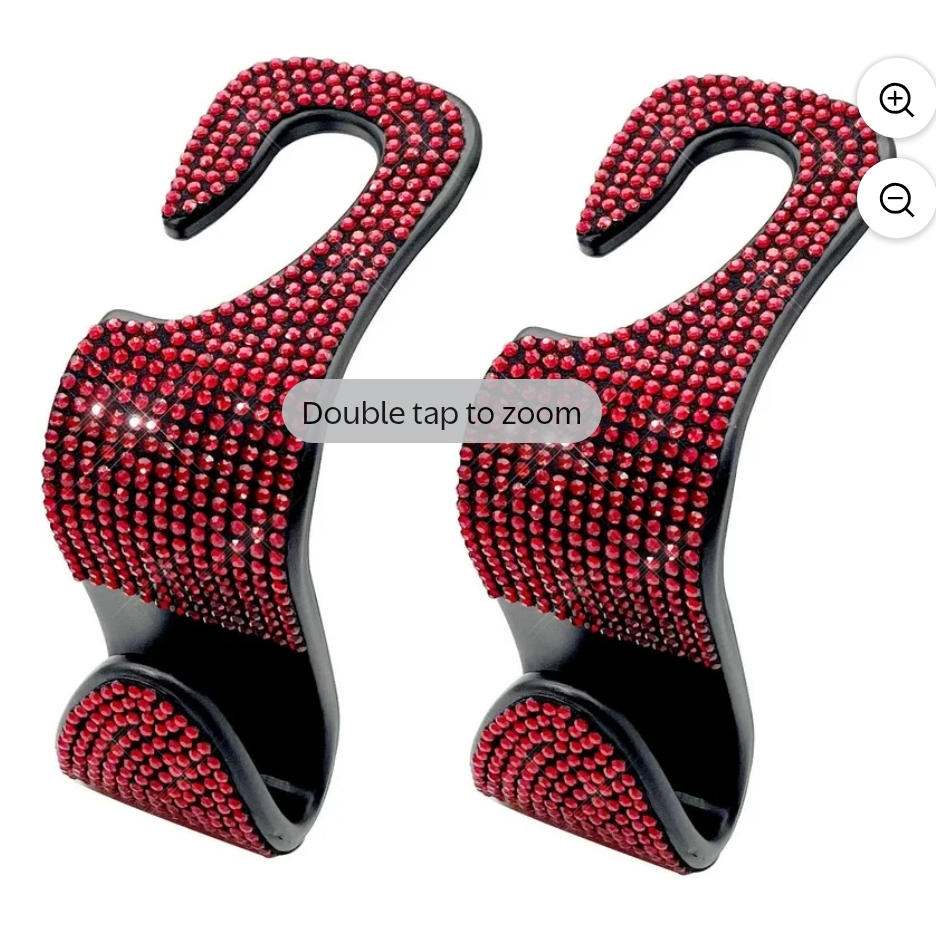 Red Rhinestone Car Seat Hooks For Purses Or Bags